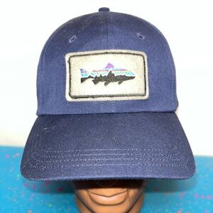 Patagonia Men's Fitz Roy Trout Patch Trad Cap strapback adjustable navy blue